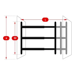 3 barreaux télescopiques de fenêtre, acier noir Afbat, L.48 à 90 cm-Afbat - Tb Industrie Sas Outlet