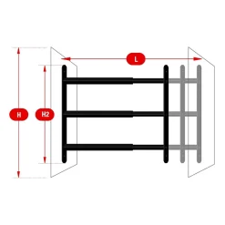 3 barreaux télescopiques de fenêtre, acier gris anthracite, Afbat, L.90 à 170 cm-Afbat - Tb Industrie Sas Hot
