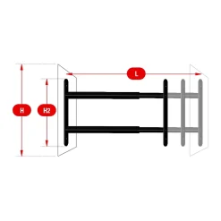 2 barreaux télescopiques de fenêtre, acier noir, Afbat, L.90 à 170 cm-Afbat - Tb Industrie Sas