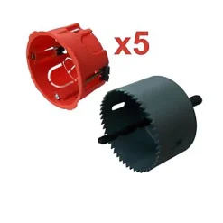 5 boîtes d'encastrement à sceller + scie cloche Zenitech-Wago Outlet