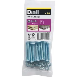 10 boulons poêlier tête plate 6 x 40 mm-Diall Clearance