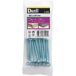 10 boulons poêlier tête plate 5 x 50 mm-Diall Outlet