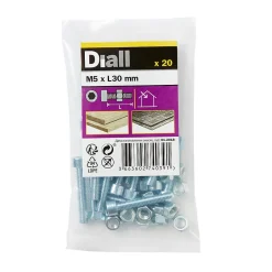 20 boulons tête cylindrique acier zingué 5 x 30 mm-Diall Online