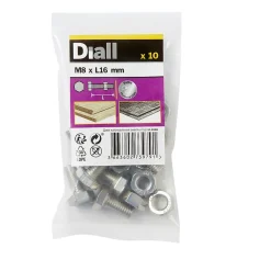 10 boulons tête héxagonale inox 8 x 16 mm^Diall Best