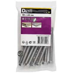 10 boulons tête héxagonale inox 8 x 80 mm^Diall Outlet