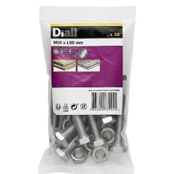 10 boulons tête héxagonale inox 10 x 50 mm^Diall Sale