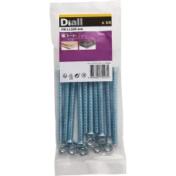 10 boulons tête héxagonale zingué 8 x 100 mm^Diall Online