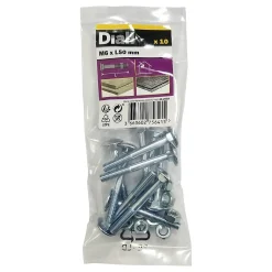 10 boulons tête ronde collet carré 6 x 50 mm-Diall Online