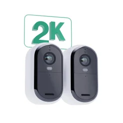 2 caméras de vidéosurveillance extérieures 2K blanches Essential2-Arlo Online