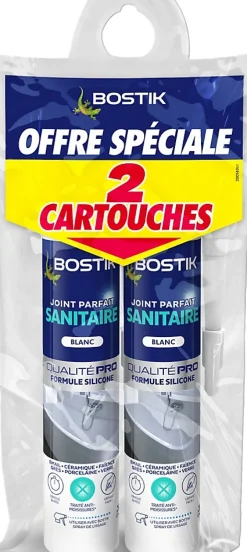 2 cartouches de Joint Parfait sanitaire blanc 280 ml^Bostik Discount