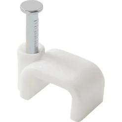 25 cavaliers plats en nylon pour câble de 2 x 0,75 mm² blanc-Diall Clearance