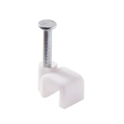 25 cavaliers pour câble électrique 2 fils 4 mm blanc^Diall Best