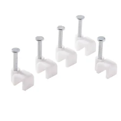 25 cavaliers pour câble électrique 2 fils 4 mm blanc^Diall Best