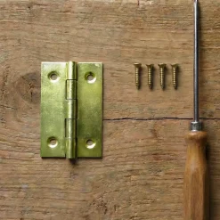 2 charnières acier laitonné Diall 25 x 18 mm-QCL Discount