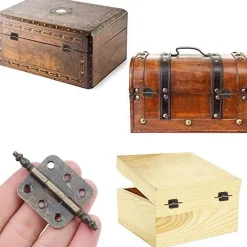 4 charnières en laiton antique, charnières plates vintage, charnières de porte d'armoire vintage, charnières pliantes en bronze^Deko Best