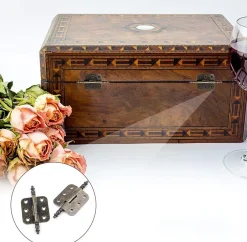 4 charnières en laiton antique, charnières plates vintage, charnières de porte d'armoire vintage, charnières pliantes en bronze^Deko Best