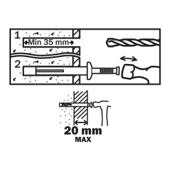 8 chevilles à frapper métal PZ Ø6x50mm-Diall Discount