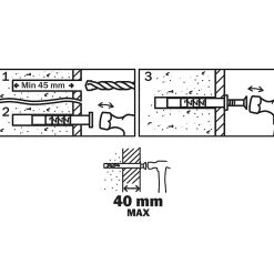 50 chevilles à frapper nylon MSH PZ Ø8x80mm-Diall Sale