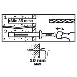 10 chevilles à frapper métal PZ Ø6x40mm-Diall Sale