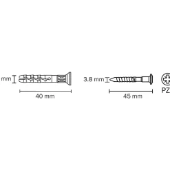 20 chevilles à frapper nylon CS PZ Ø6x40mm^Diall Online