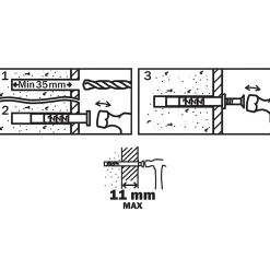 20 chevilles à frapper nylon CS PZ Ø6x40mm^Diall Online