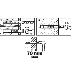 10 chevilles à frapper nylon CS PZ Ø10x120mm-Diall Online