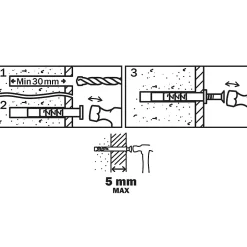 100 chevilles à frapper nylon CS PZ Ø5x30mm^Diall Outlet