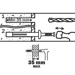 6 chevilles à frapper métal PZ Ø6x65mm^Diall Best