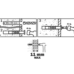 100 chevilles à frapper nylon CS PZ Ø6x40mm^Diall Online