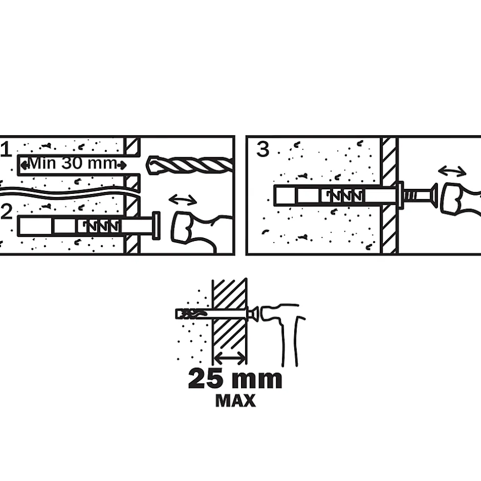 20 chevilles à frapper nylon MSH PZ Ø5x50mm-Diall