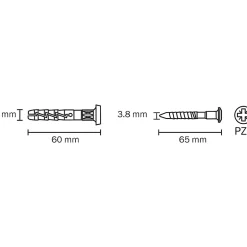 20 chevilles à frapper nylon MSH PZ Ø6x60mm^Diall Discount