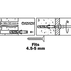 100 chevilles nylon CL Ø8x40mm^Diall Clearance