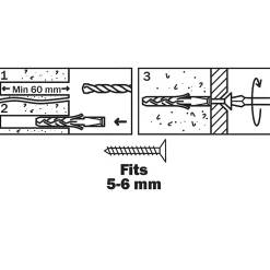 10 chevilles nylon CL Ø10x50mm^Diall Outlet