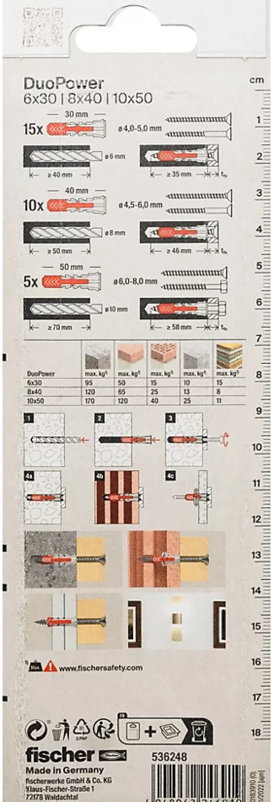 10 chevilles Duopower 3 diam 6-8-10mm sans vis^Fischer Outlet