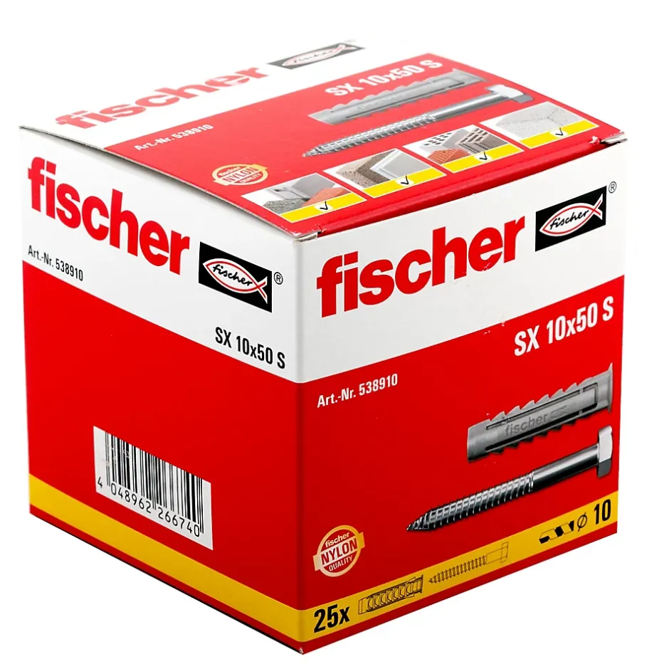 25 chevilles pour murs pleins Ø10x50mm-Fischer New