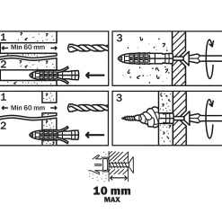 5 chevilles universelles nylon CL PZ Ø10x50mm^Diall Sale