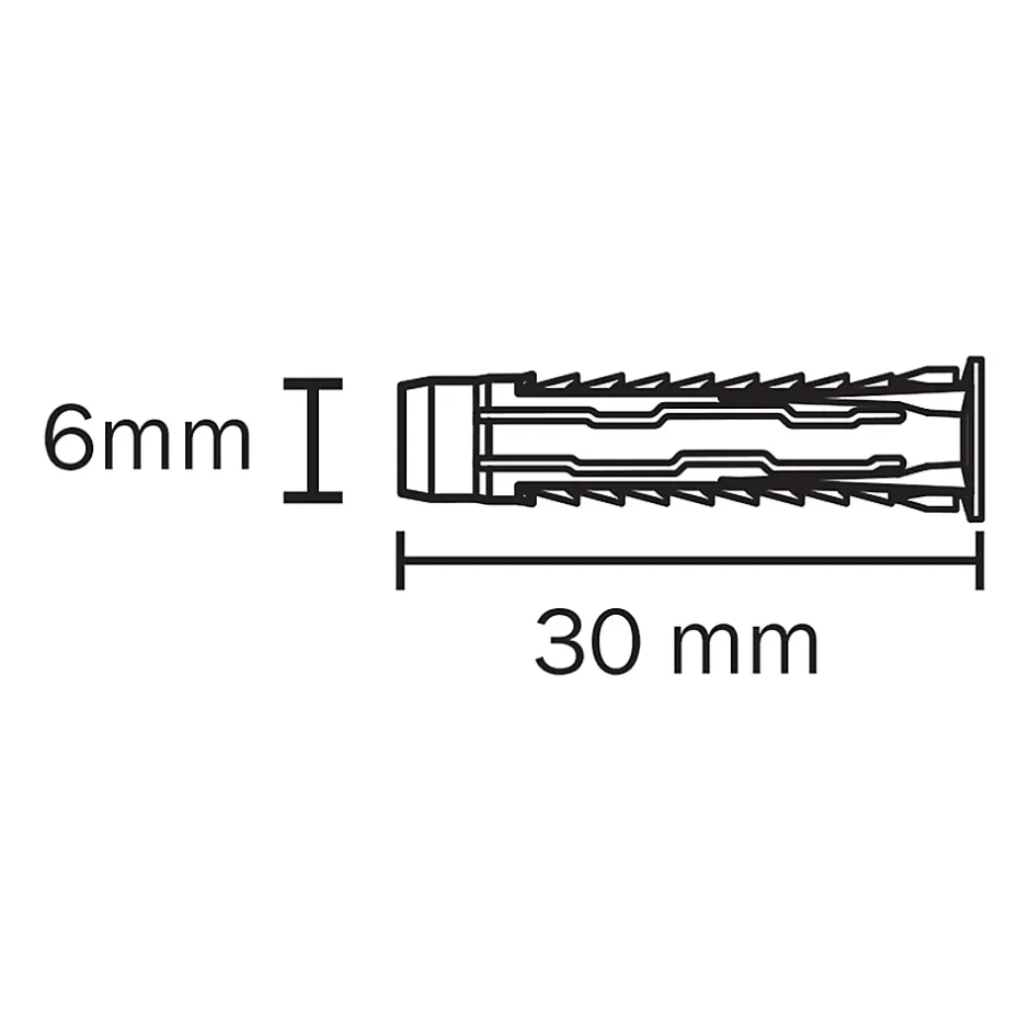 200 chevilles universelles nylon CL Ø6x30mm^Diall Sale