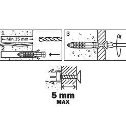 50 chevilles universelles nylon CL PZ Ø5x25mm^Diall Sale