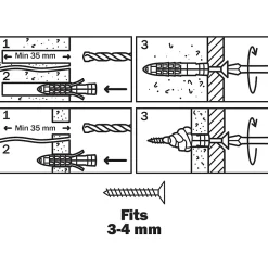 20 chevilles universelles nylon CL Ø5x25mm-Diall Sale