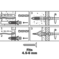 10 chevilles universelles nylon CL Ø8x40mm^Diall Outlet