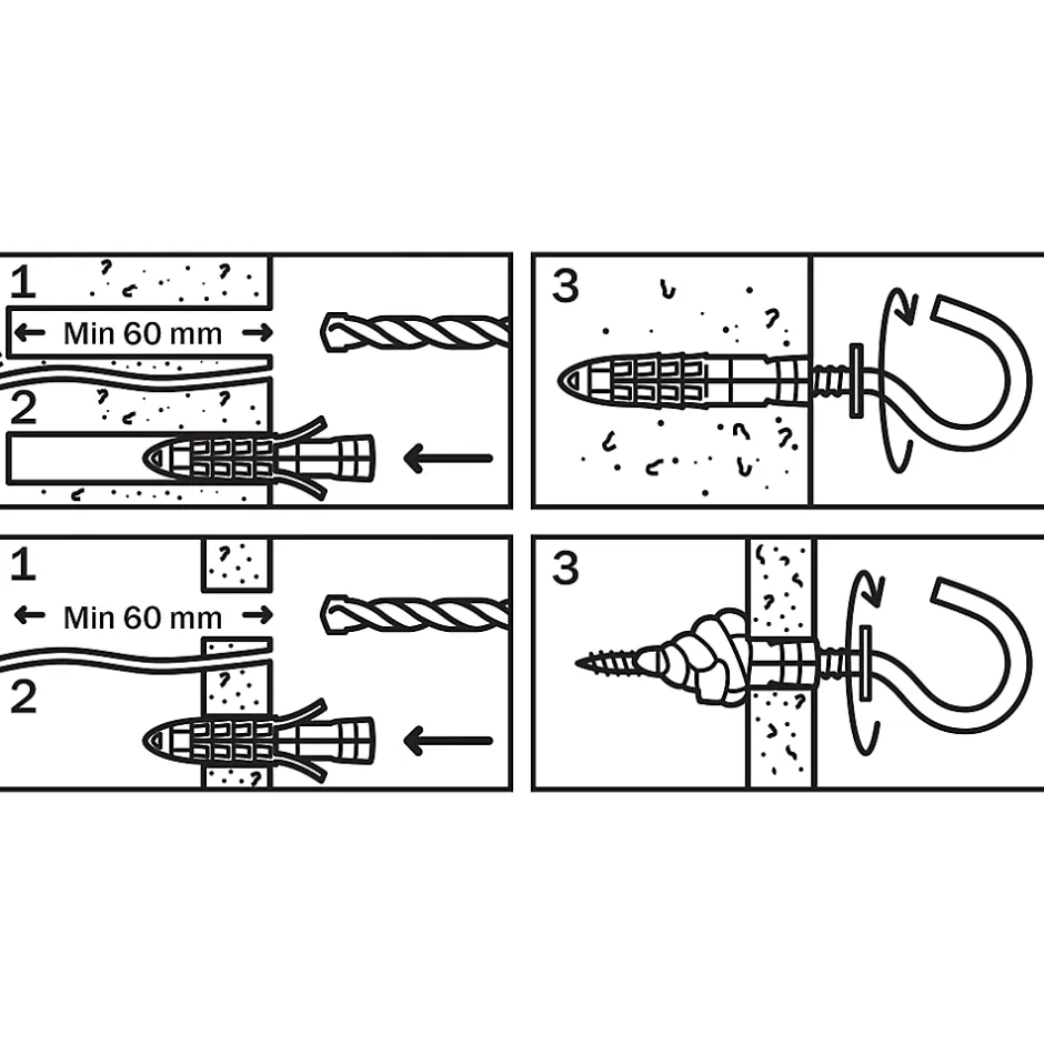 2 chevilles universelles nylon CL HS Ø10x50mm-Diall Online