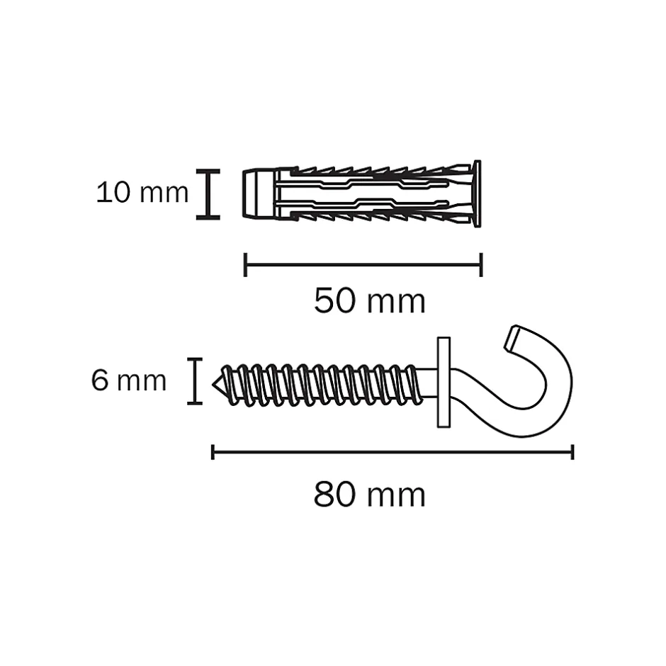 2 chevilles universelles nylon CL HS Ø10x50mm-Diall Online