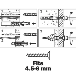 150 chevilles universelles nylon CL Ø8x40mm^Diall Discount
