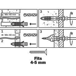 20 chevilles universelles nylon CL Ø6x30mm-Diall Sale