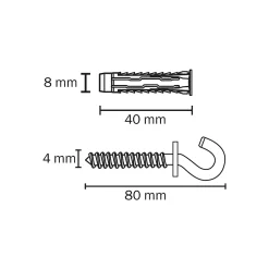 2 chevilles universelles nylon CL HS Ø8x40mm-Diall Online