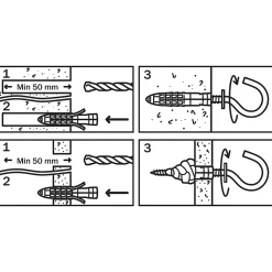 2 chevilles universelles nylon CL HS Ø8x40mm-Diall Online