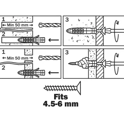 50 chevilles universelles nylon CL Ø8x40mm^Diall Hot