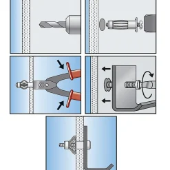 4 chevilles vis matériaux creux charges moyennes M4x46mm-Fischer Outlet