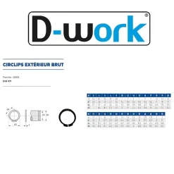 200 Circlips Extérieurs D. 4 mm - DIN 471 - Brut -^D-Work Best