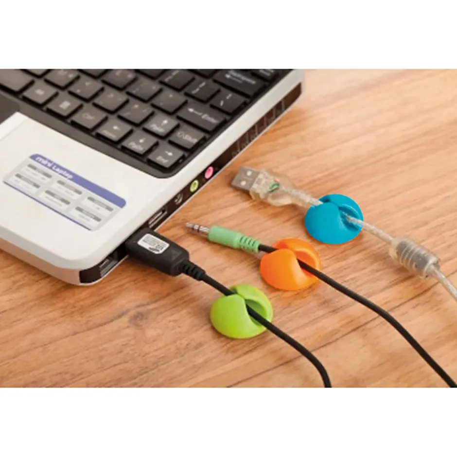 6 clips auto collants câbles^Zenitech New